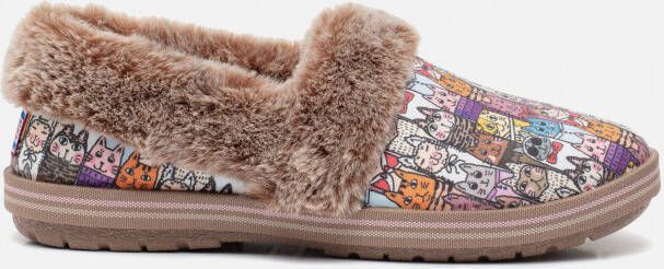 Skechers Pantoffels TOO COZY CHIC CAT met grappige poezenprint