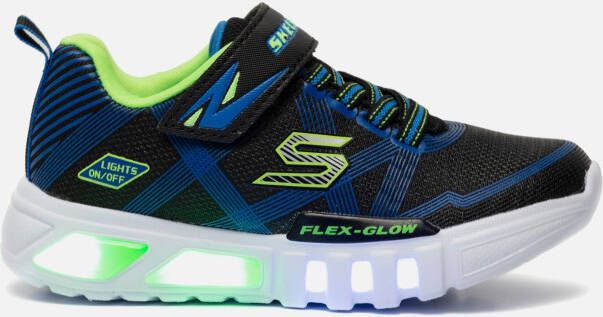 Skechers Flex Glow Jongens Sneakers Black Blue Lime