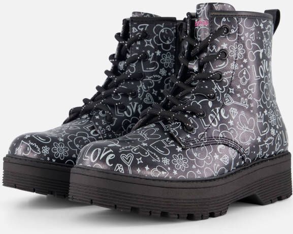 Skechers Gravlen Hi Doodle Down Veterboots zwart Kinderschoenen