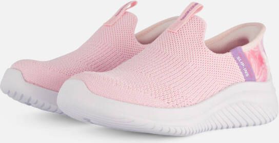 Skechers Slip On Ultra Flex Sneakers roze Textiel Dames