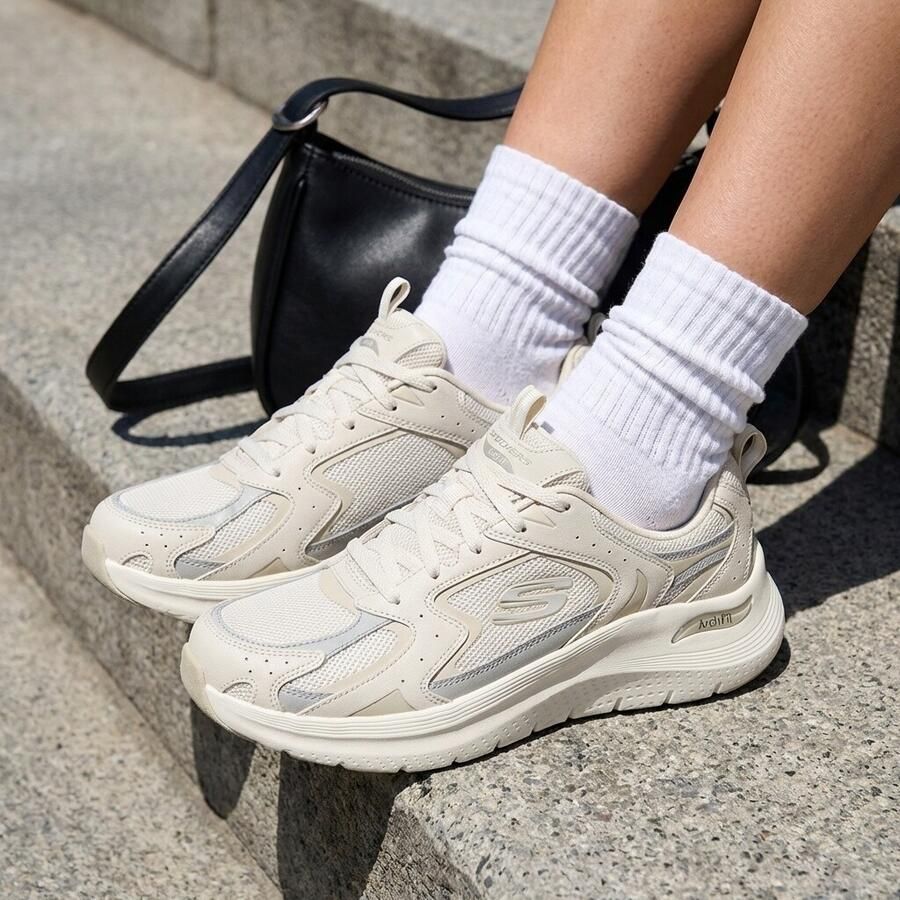Skechers Arch Fit 2.0 Sneakers beige Textiel - Foto 2