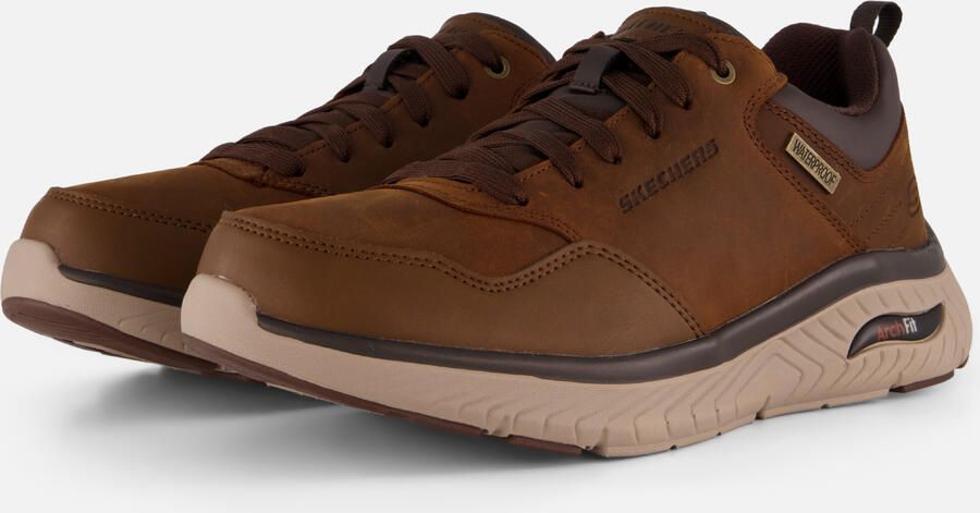 Skechers Arch Fit Crosser Waterproof Sneakers Heren Bruin - Foto 4