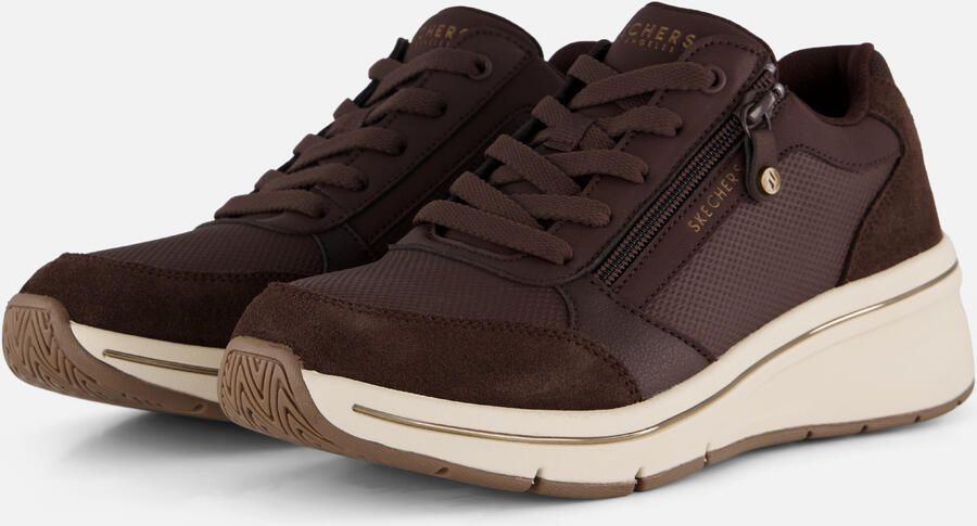 Skechers BILLION FLEX LUXE UP Dames Veterschoenen Chocolate - Foto 4