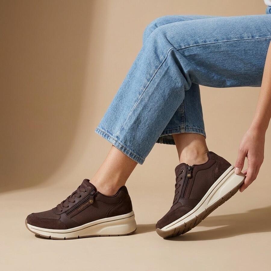 Skechers BILLION FLEX LUXE UP Dames Veterschoenen Chocolate