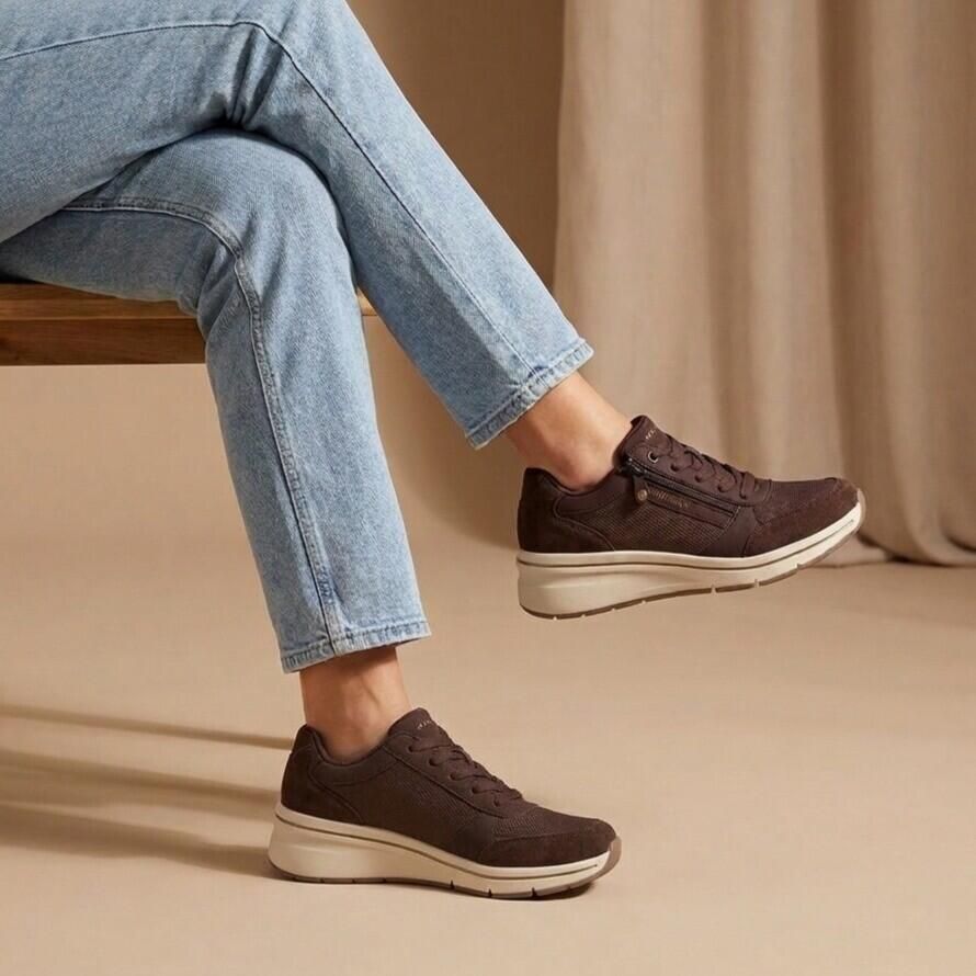 Skechers BILLION FLEX LUXE UP Dames Veterschoenen Chocolate