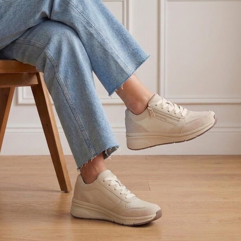 Skechers Billion Flex Luxe Up Sneakers wit Leer