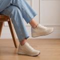 Skechers Billion Flex Luxe Up Sneakers wit Leer - Wit
