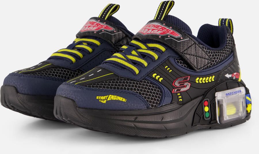 Skechers GARAGE Veterschoenen Zwart Donkerblauw Geel Rood - Foto 5