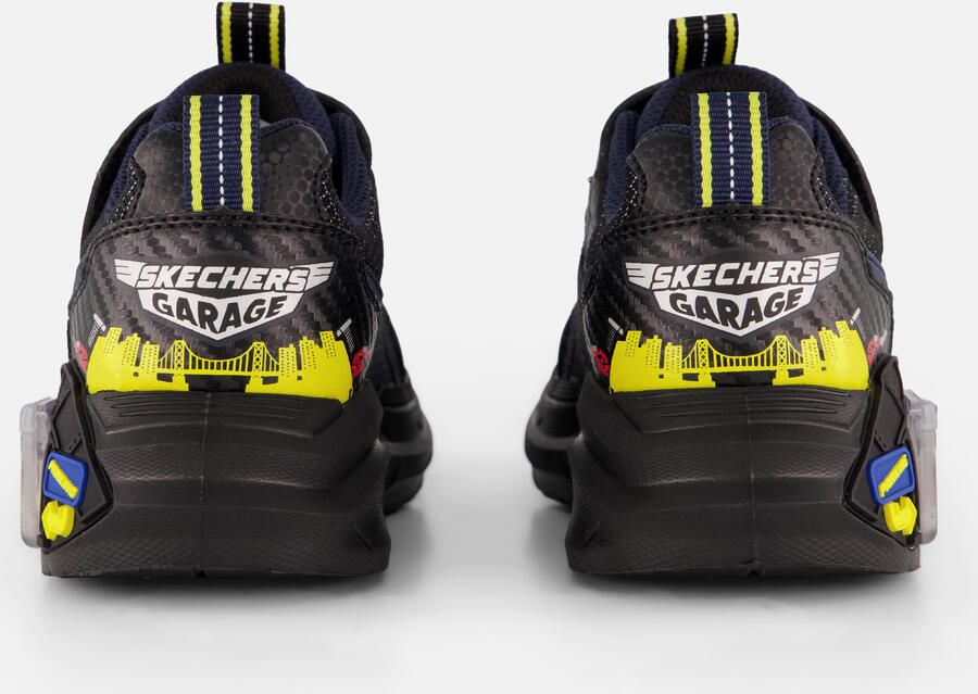 Skechers GARAGE Veterschoenen Zwart Donkerblauw Geel Rood - Foto 4