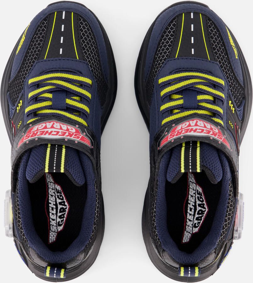 Skechers GARAGE Veterschoenen Zwart Donkerblauw Geel Rood - Foto 3