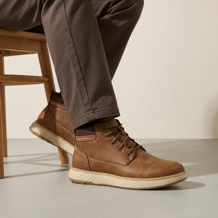 Skechers Relaxed Fit: Garlan Deno Veterschoenen Hoog cognac