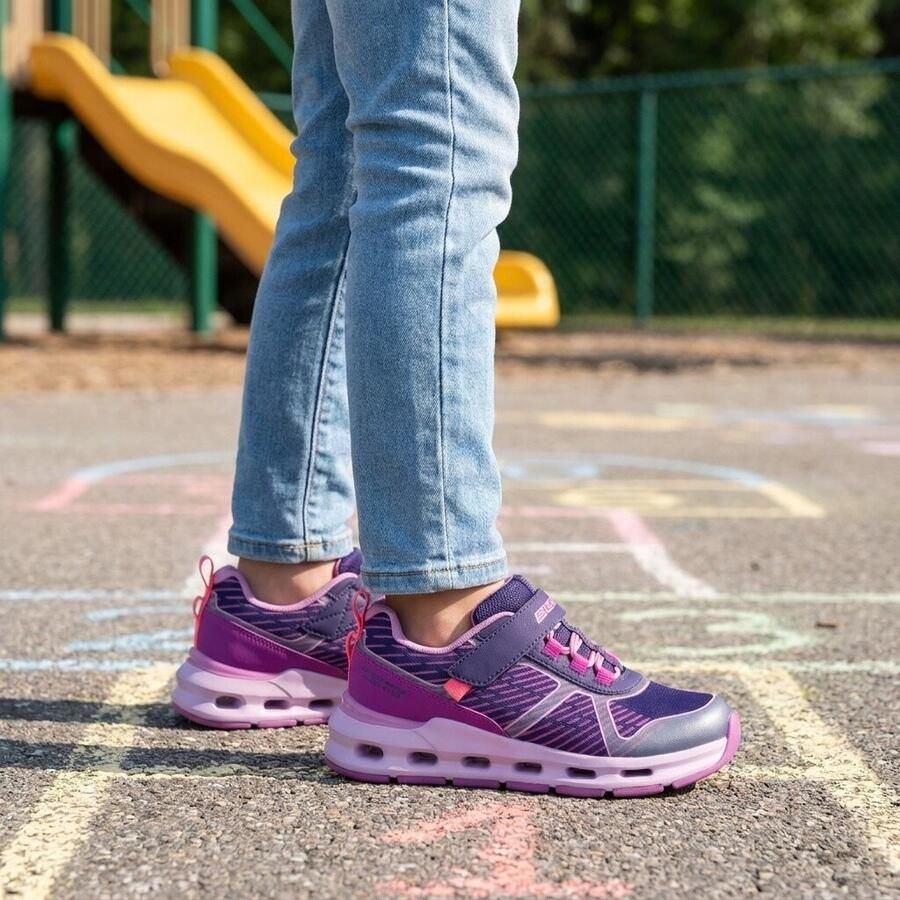 Skechers GLIDE-STEP + SPRINT LINES Meisjes Instappers Donkerblauw Multi