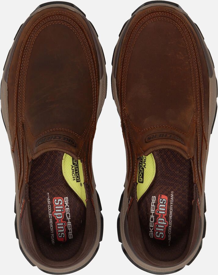 Skechers Bruin Leren Textiel Instapper met Comfortabel Voetbed Brown Heren - Foto 2