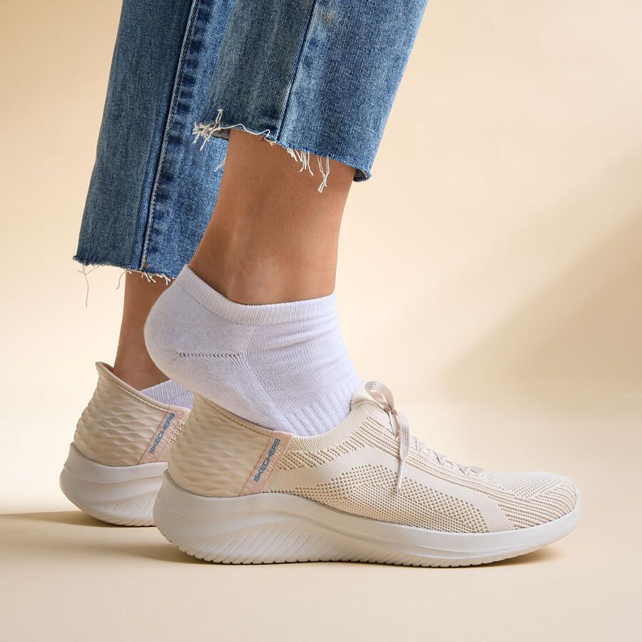Skechers Hands Free Slip-Ins Ultra Flex 3.0 Brilliant Path VEGAN instapper Dames Wit