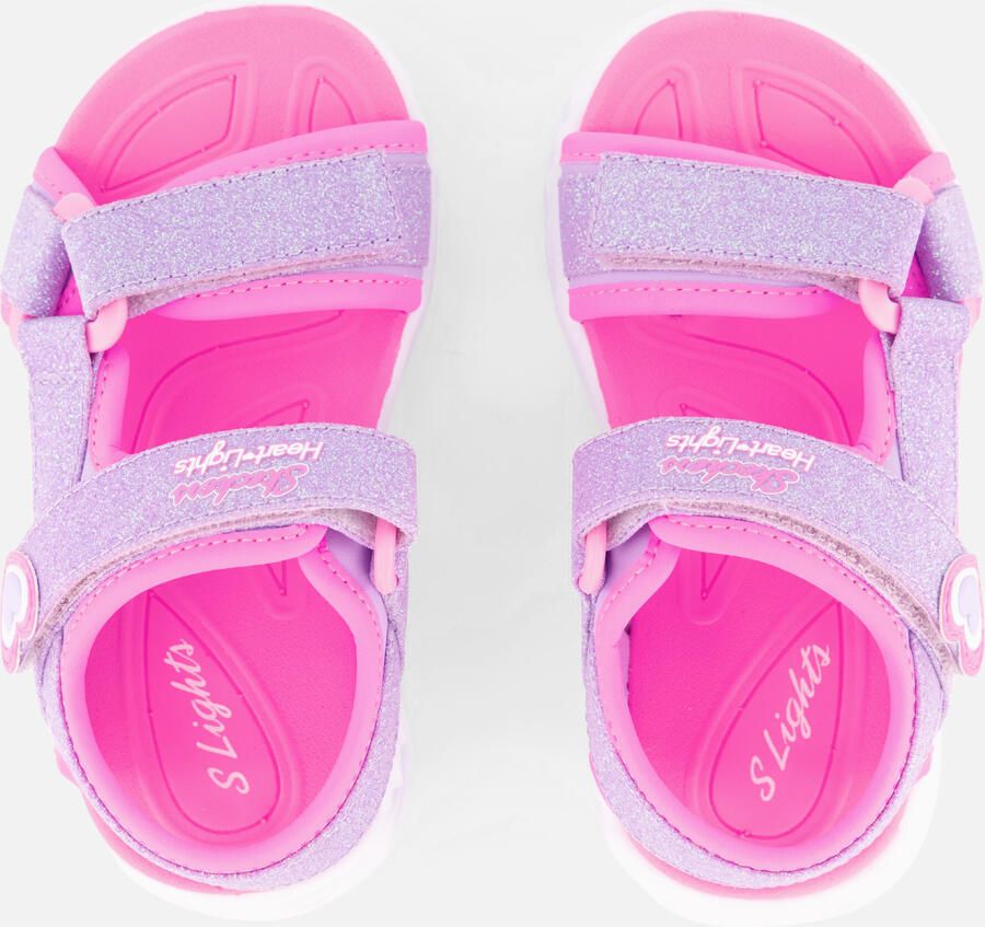 Skechers Heart Lights Sandalen roze Textiel - Foto 3