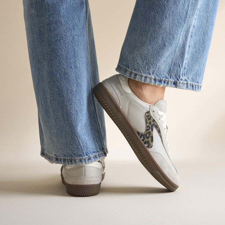 Skechers Sneakers HOTSHOT-SHIMMERING SPOTS Retro sneaker veterschoen met glinsterende diereninzet