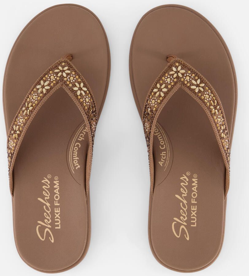 Skechers MEDITATION LUXE SUNNY GLOW Dames Slippers Mokka - Foto 3