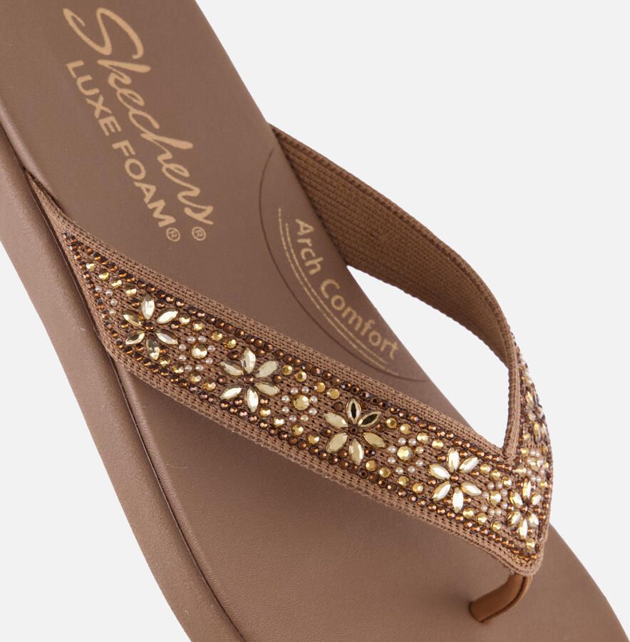 Skechers MEDITATION LUXE SUNNY GLOW Dames Slippers Mokka - Foto 2