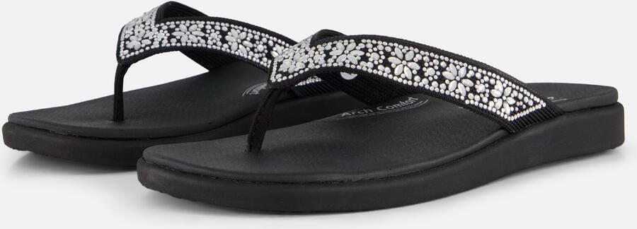 Skechers MEDITATION LUXE SUNNY GLOW Dames Slippers Zwart