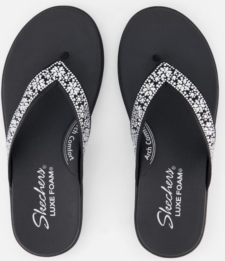 Skechers MEDITATION LUXE SUNNY GLOW Dames Slippers Zwart - Foto 3