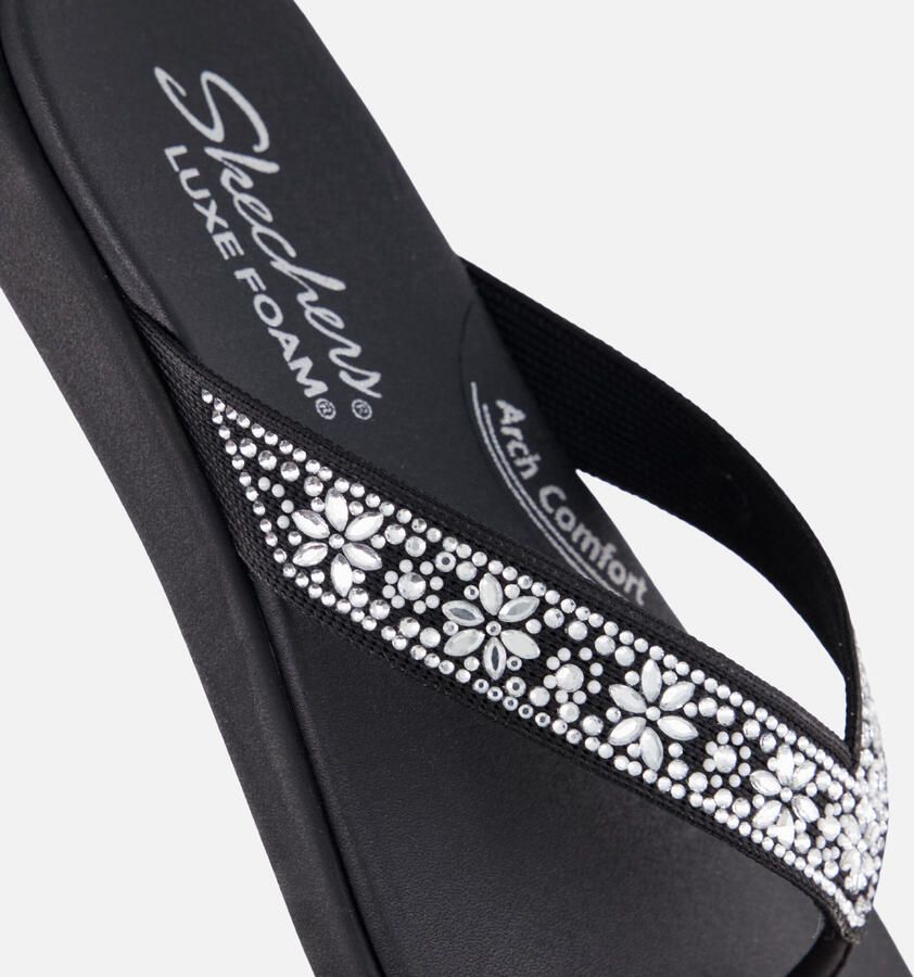 Skechers MEDITATION LUXE SUNNY GLOW Dames Slippers Zwart - Foto 2