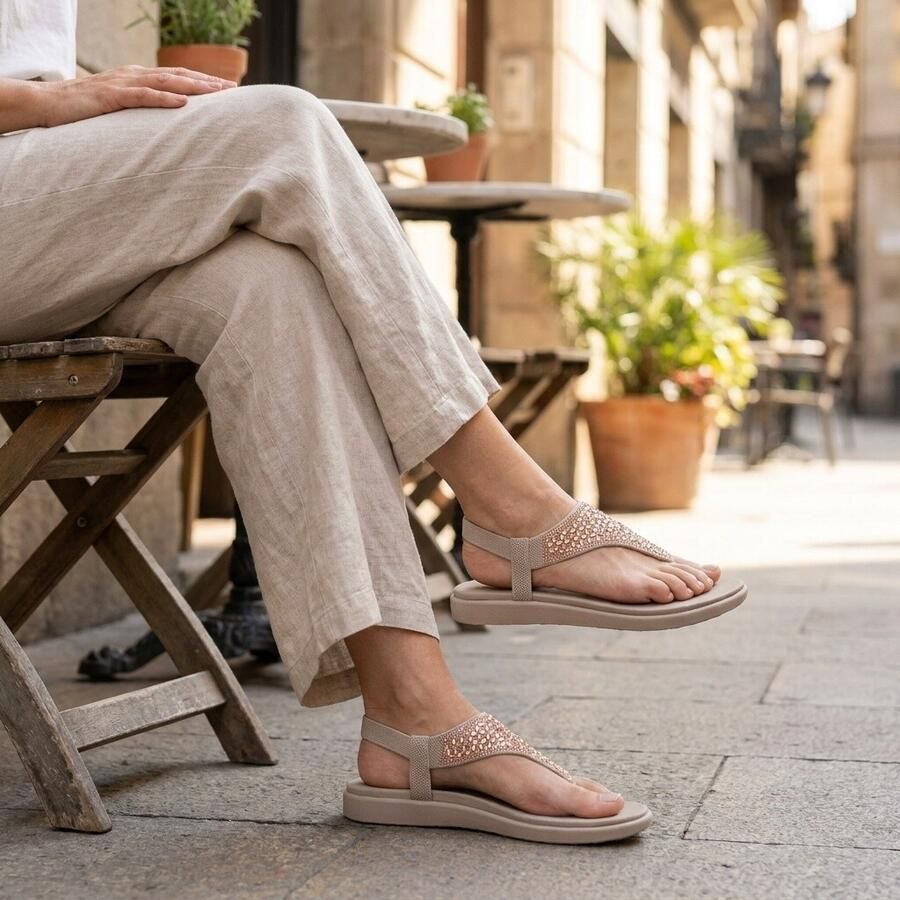 Skechers MEDITATION LUXE-MODERN EVENT Dames Sandalen Taupe - Foto 2