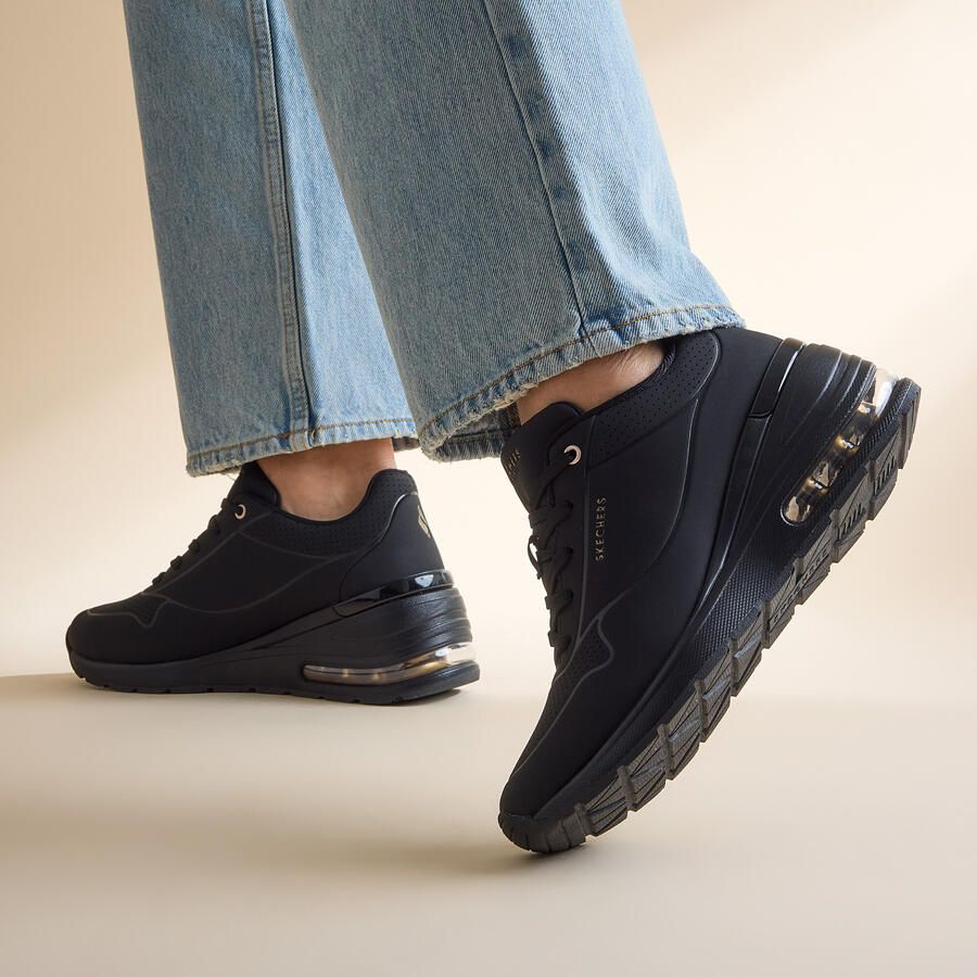 Skechers Million Air-Elevated Air 155401-BBK Vrouwen Zwart Sneakers - Foto 7