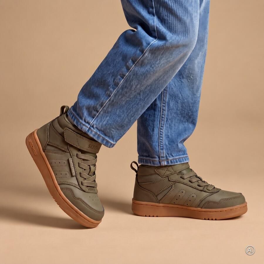 Skechers Quick street veterboots groen Kinderschoenen