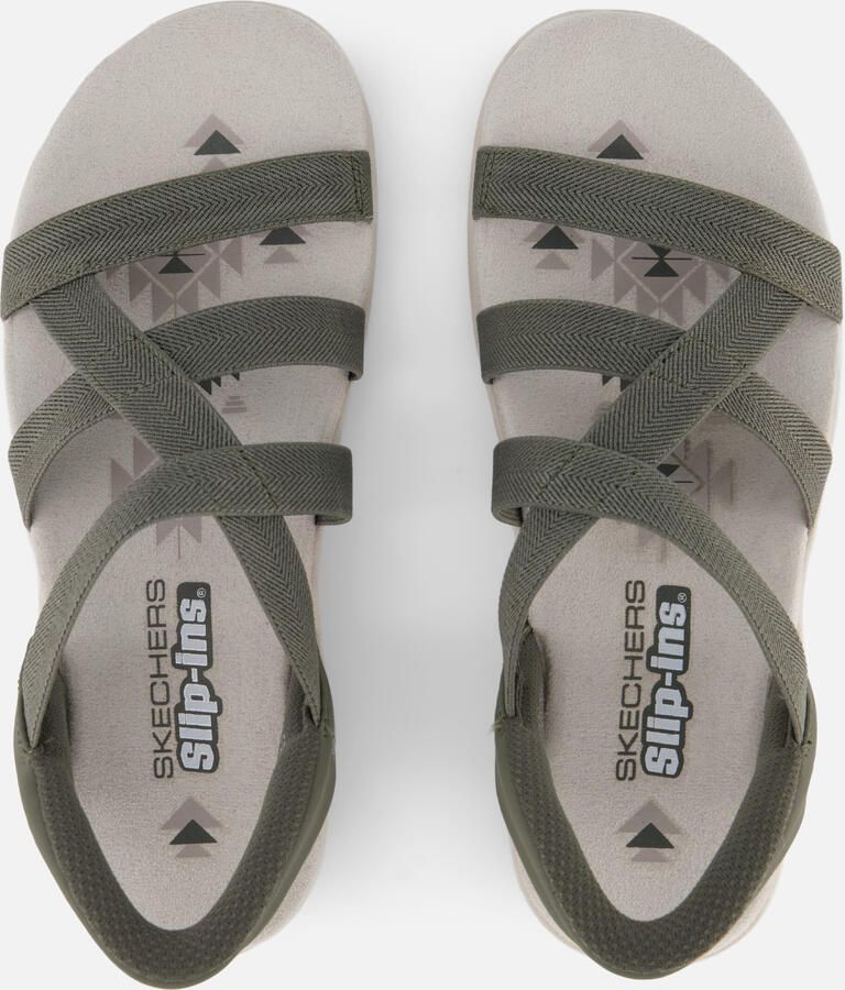 Skechers REGGAE SLIM STRETCH FLEX Dames Sandalen Olijf - Foto 4