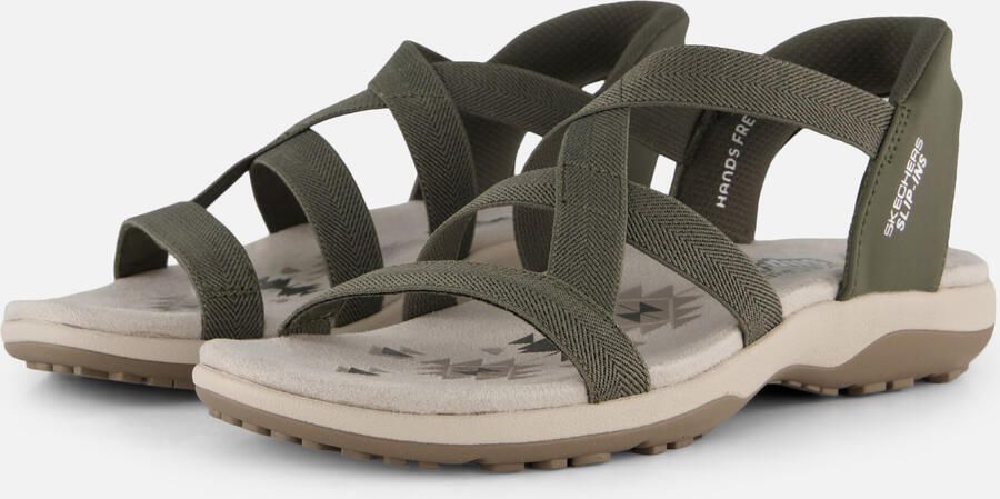 Skechers REGGAE SLIM STRETCH FLEX Dames Sandalen Olijf - Foto 4