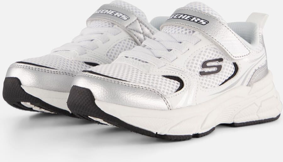 Skechers RETRO-GRAPH Meisjes Veterschoenen Wit Zilver - Foto 4