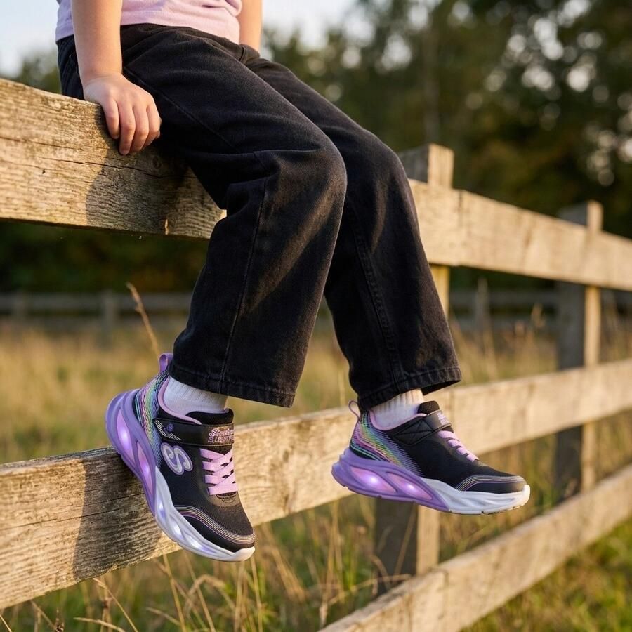 Skechers S-Lights Cosmic Glow Sneakers zwart Dames