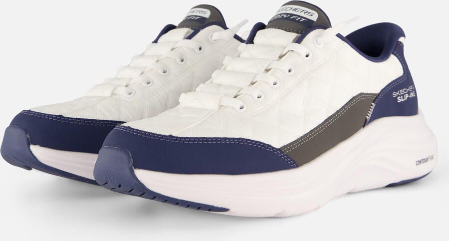 Skechers Cozy Fit heren sneakers wit blauw Extra comfort Memory Foam
