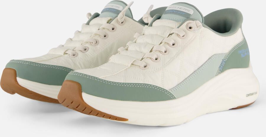 Skechers Slip-ins: Counter Foam dames sneakers groen wit Extra comfort Memory Foam