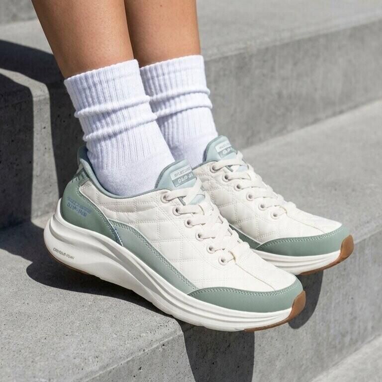 Skechers Slip-ins: Counter Foam dames sneakers groen wit Extra comfort Memory Foam - Foto 3