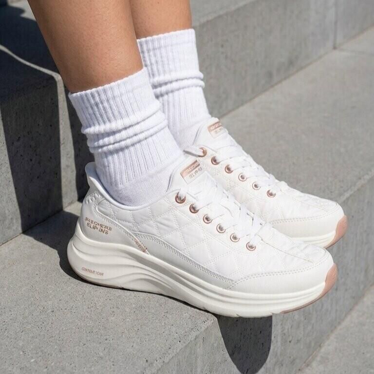 Skechers Slip-Ins Contour Foam Cozy Fit Sneakers Dames Wit - Foto 4