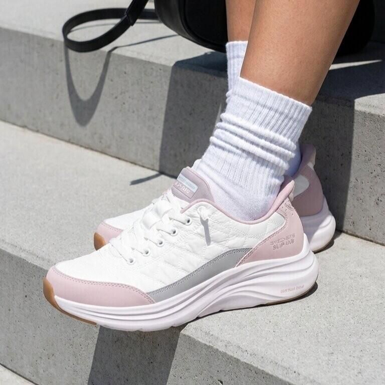Skechers Slip-Ins: Cosy Fit Knotted Bungee Sneakers Laag Wit - Foto 3