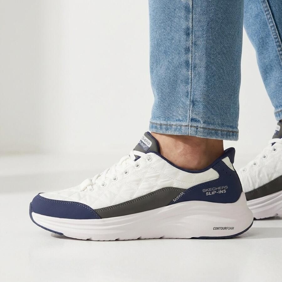 Skechers Cozy Fit heren sneakers wit blauw Extra comfort Memory Foam - Foto 2
