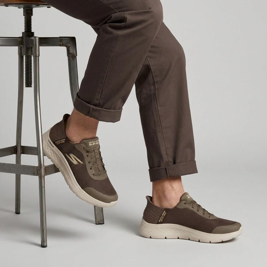 Skechers Slip-ins Go Walk Flex Hands Up Heren Instappers Bruin - Foto 2