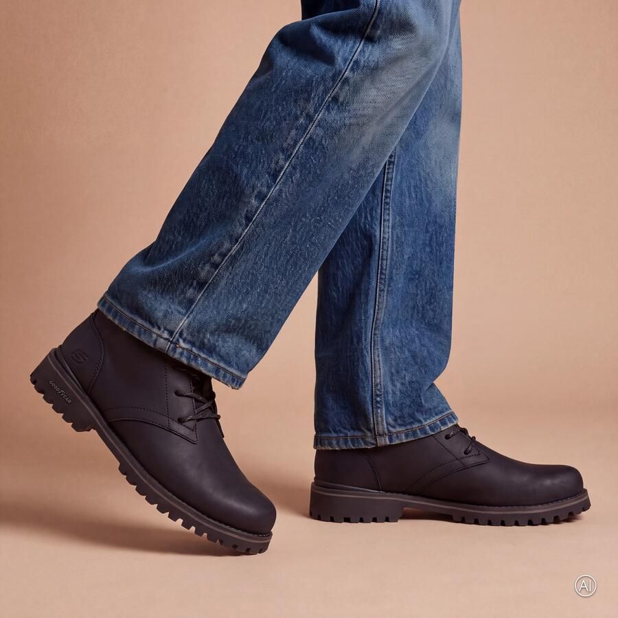 Skechers Slip-ins Quintero Damien veterboots zwart