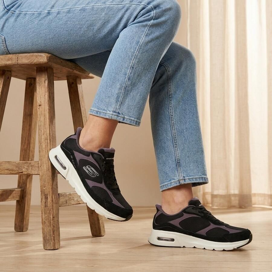 Skechers Slip-ins Skech-air Court Instappers zwart Dames