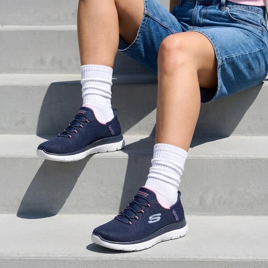 Skechers SLIP INS SUMMITS DIAMOND DREAM sneakers dames navy pink 150123W NVPK