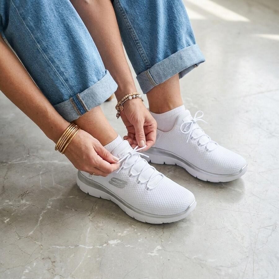 Skechers Slip-ins Summits Wide Fit wit Textiel