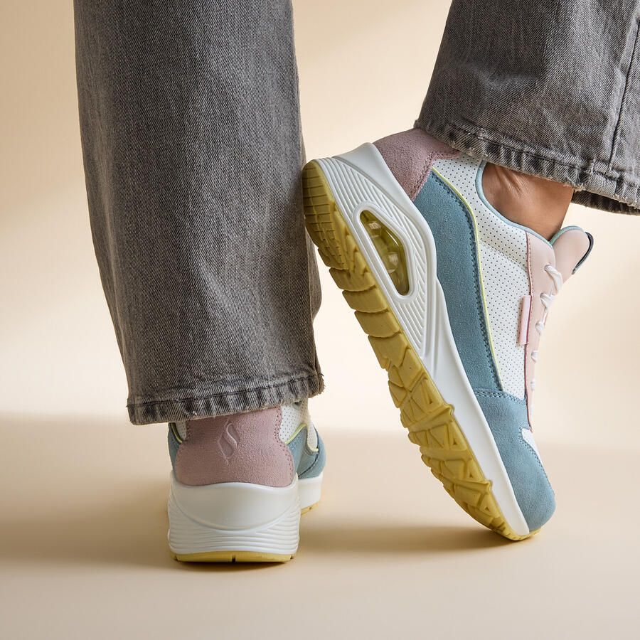 Skechers Uno 2 Much Fun sneakers blauw Suede Dames