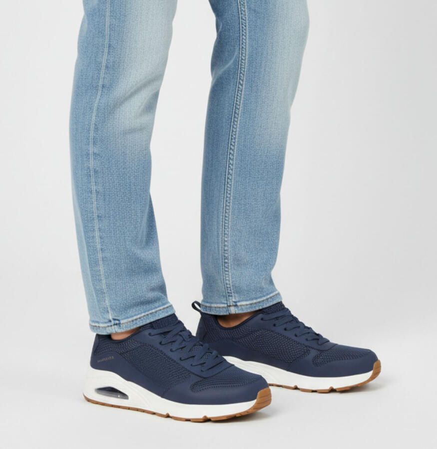 Skechers Uno Fastime sneakers blauw Imitatieleer - Foto 4