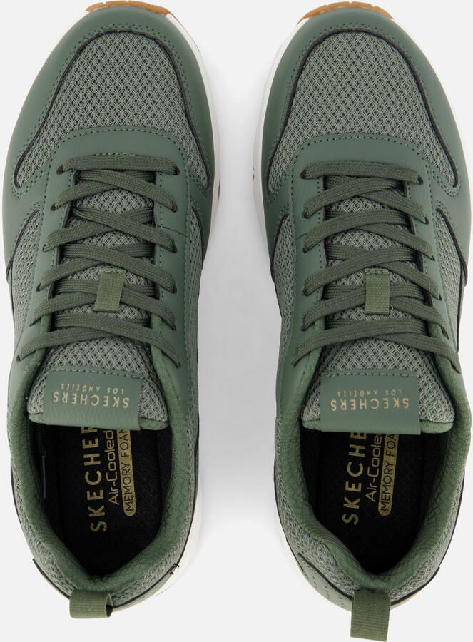 Skechers Uno Fastime sneakers groen Imitatieleer - Foto 3