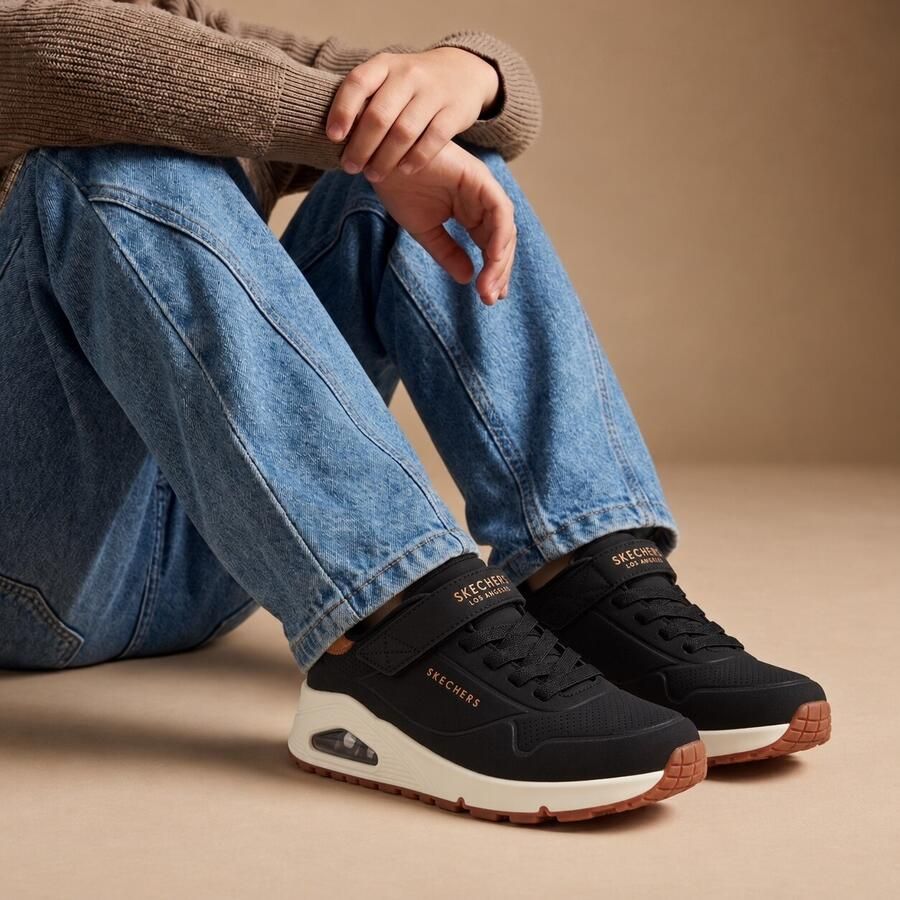 Skechers Uno Gen 1 Sneakers Jongens Zwart