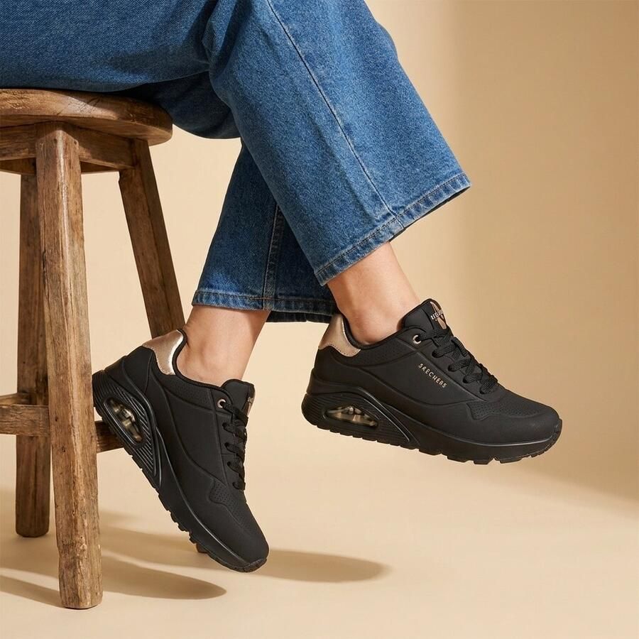 Skechers Sneakers UNO GOLDEN AIR Vrijetijdsschoen lage schoen veterschoen met metallic inzet - Foto 4