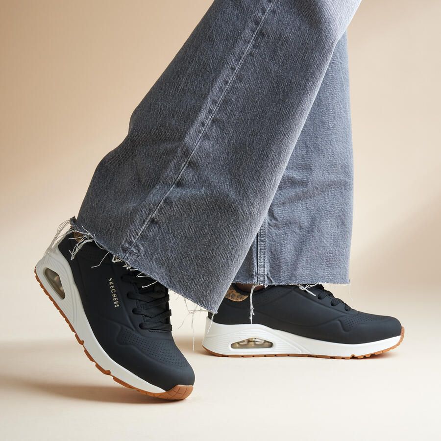 Skechers Sneakers UNO-JUNGLE NITE Veterschoen vrijetijdsschoen met sleehak