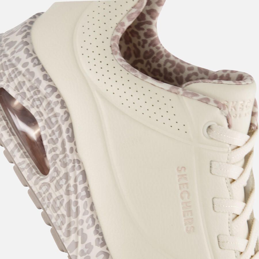 Skechers UNO SAFARI TIME Dames Sneakers Naturel Off-White Multi - Foto 8